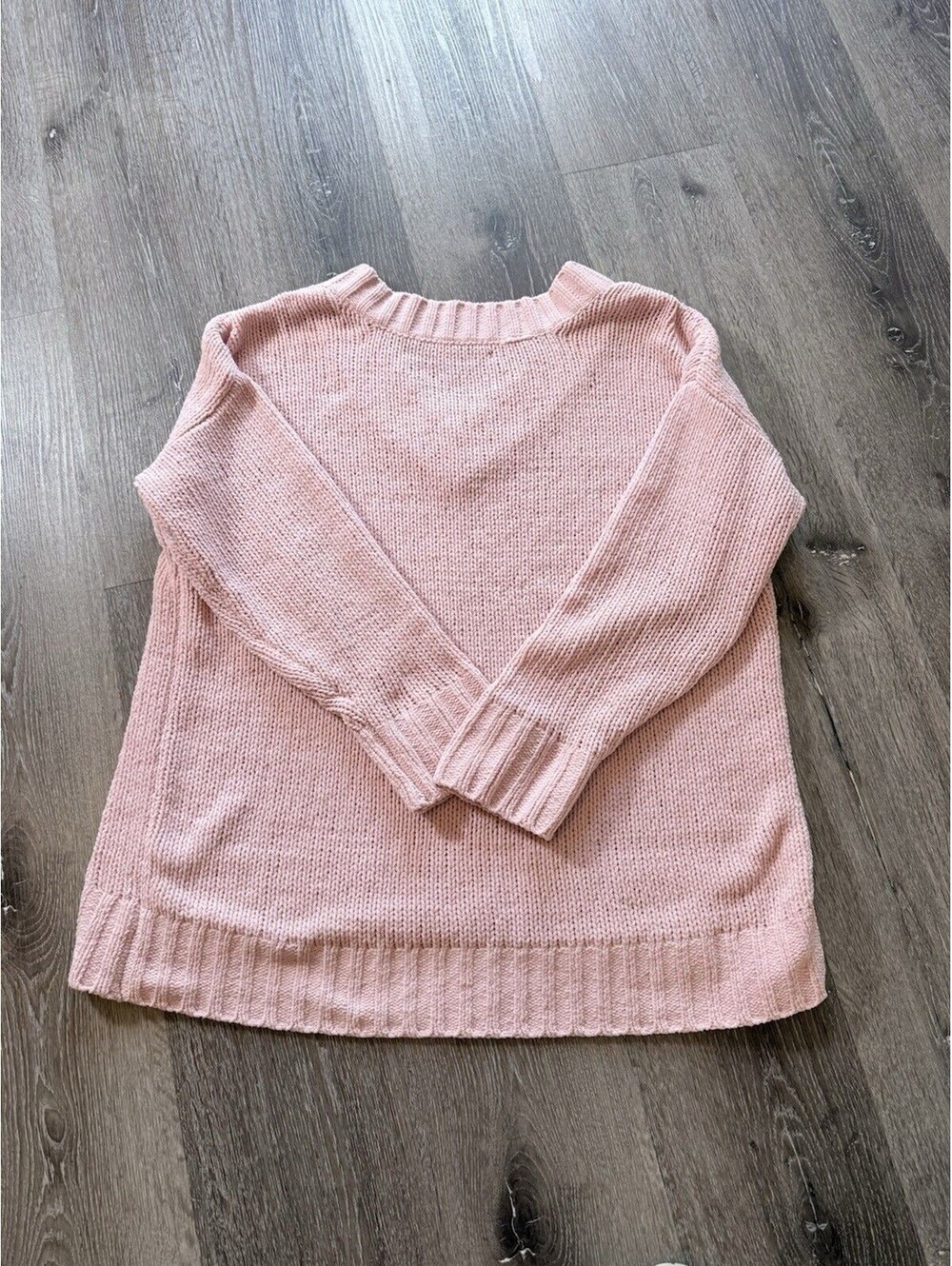 Aerie Oversize Slouchy V-Neck Sweater XS Pink Coquette Coastal Grandma Soft Girl - Picture 3 of 8